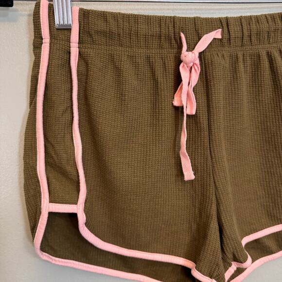 Topshop Short Womens 2 Green Run Booty Pull On Drawstring Athletic Gym Lounge - Picture 3 of 6